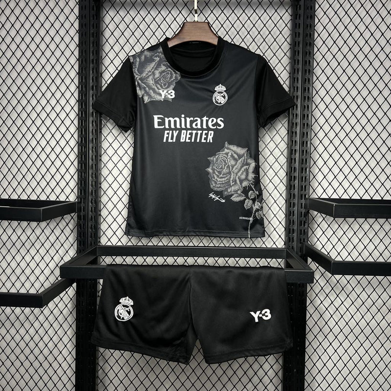 Real Madrid Y-3 Negra 24/25 Conjunto Infantil - Kit Kid`s